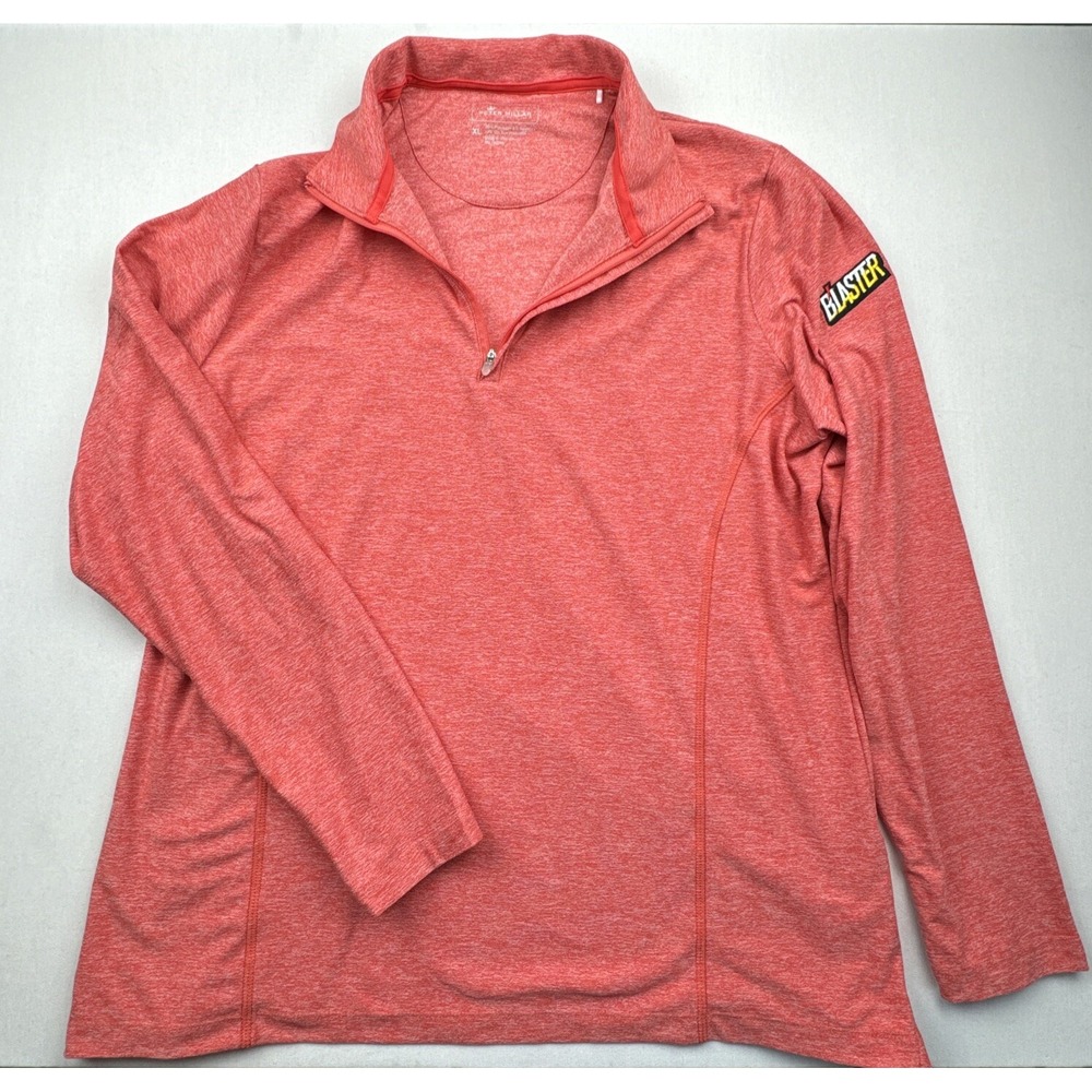Peter Millar Synchrony Poppy 1/4 Zip Pullover Womens Size XL Logo Blaster Golf